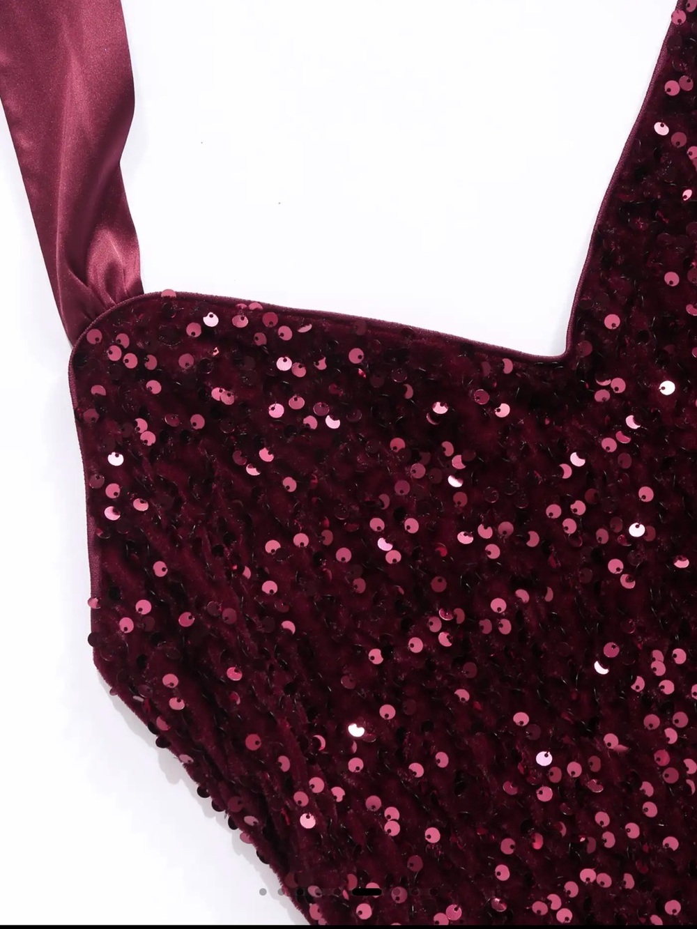 Cider Burgundy Sequin Halter Mini Dress - Picture 5 of 8